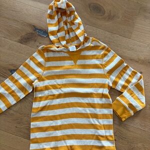 Hanna Andersson Yellow and White Striped Kids Thermal Hoodie